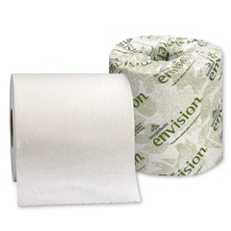 Toilet Tissue envision White 1-Ply Standard Size Cored Roll 1210 Sheets 4 X 4-1/20 Inch 14580/01 Case/80