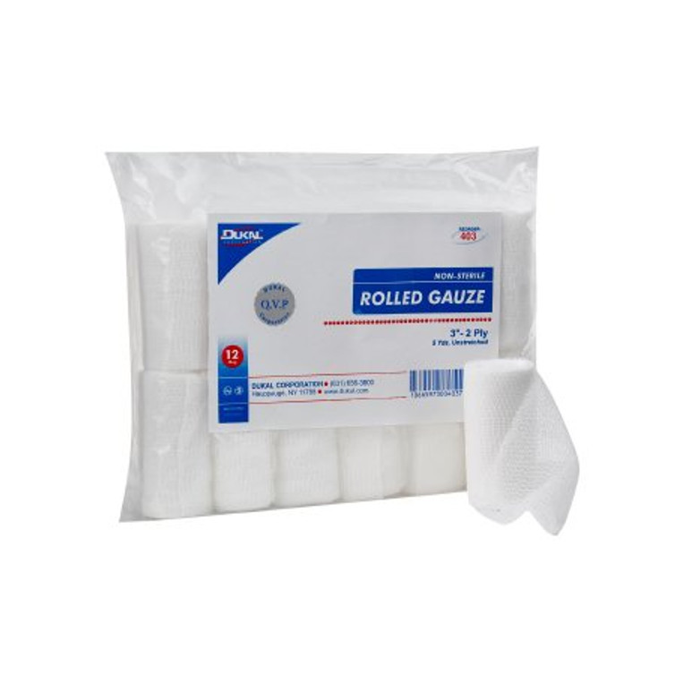 Conforming Bandage Dukal Cotton 2-Ply 3 Inch X 5 Yard Roll Shape NonSterile 403