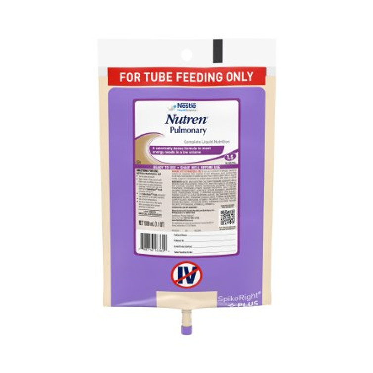 Tube Feeding Formula Nutren Pulmonary 33.8 oz. Bag Ready to Hang Unflavored Adult 10798716223925