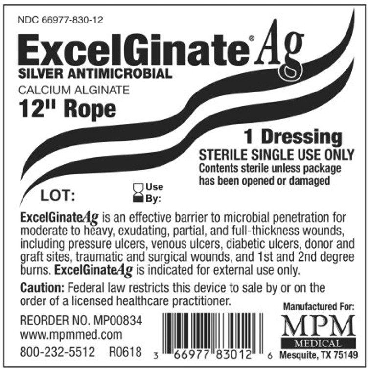 Silver Alginate Dressing ExcelGinate AG 12 Inch Length Rope Sterile MP00834