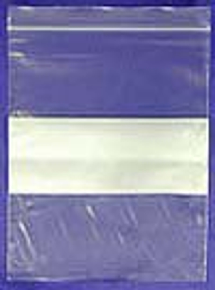 Reclosable Bag DawnMist 8 X 10 Inch Plastic Clear / White Block Zipper Closure ZIP810WB Box/1000