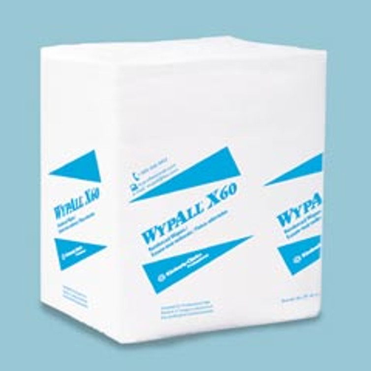 Task Wipe WypAll X60 Light Duty White NonSterile Cellulose / Polypropylene 12-1/2 X 13 Inch Limited Reuse KCC34865 Case/12