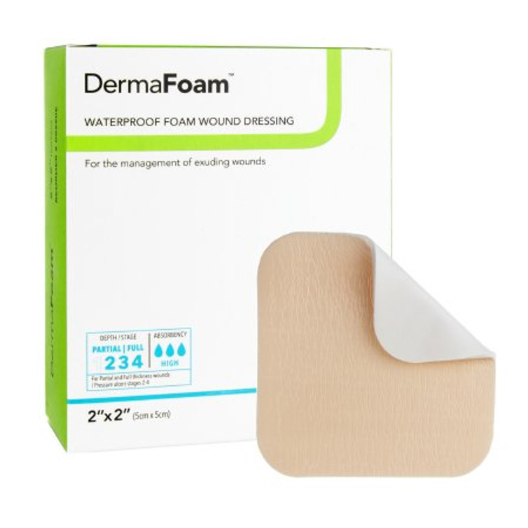 Foam Dressing DermaFoam 2 X 2 Inch Square Non-Adhesive without Border Sterile 00290E
