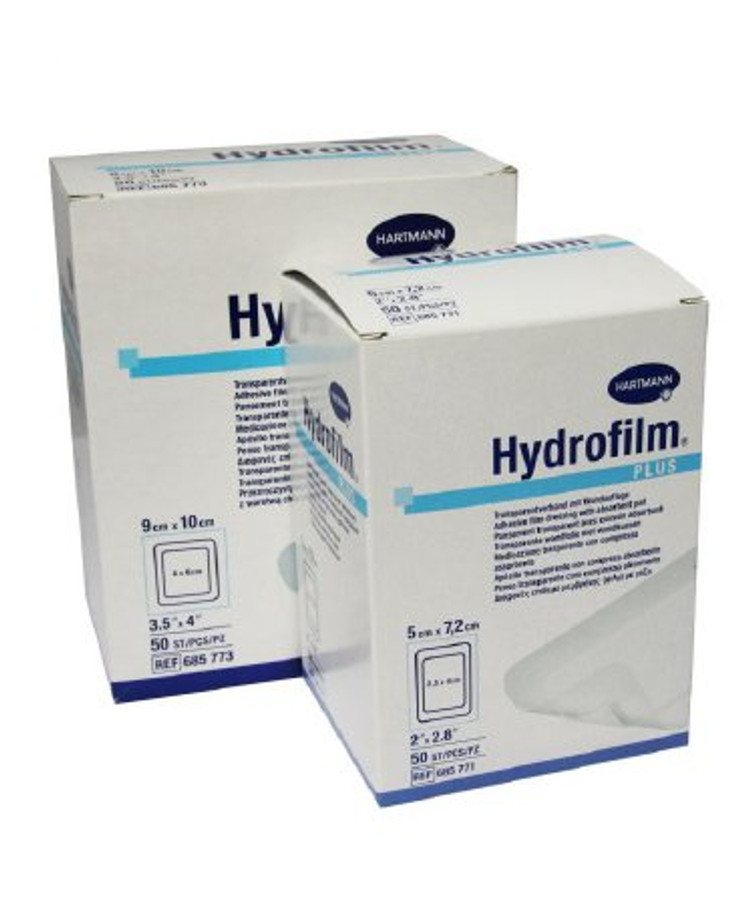 Transparent Film Dressing with Pad Hydrofilm Plus Rectangle 3-1/2 X 4 Inch 4 Tab Delivery Without Label Sterile 685773 Box/50