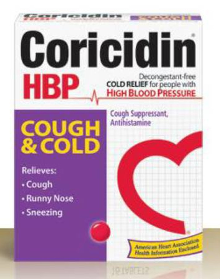 Cold and Cough Relief Coricidin HBP 200 mg - 10 mg Strength Softgel 20 per Bottle 11523715802 Each/1
