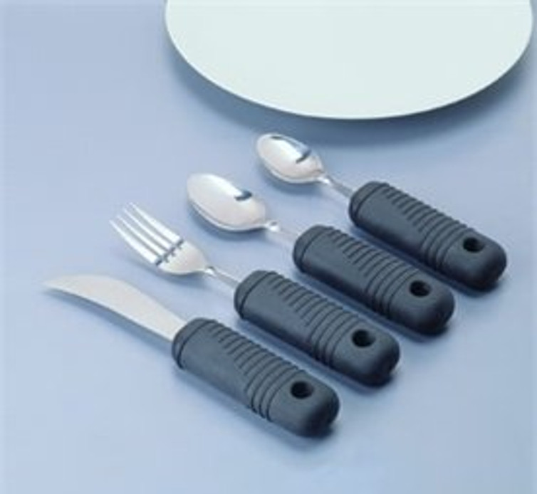 Teaspoon Sure Grip Right-Left Handed / Bendable Black Stainless Steel / Nylon Coated 80857 Each/1