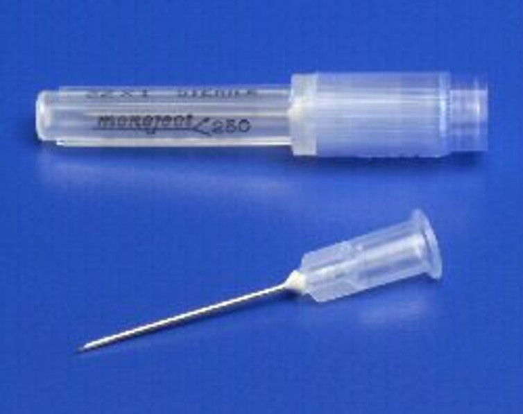 Hypodermic Needle Monoject 250E Without Safety 19 Gauge 1 Inch Length 8881250099