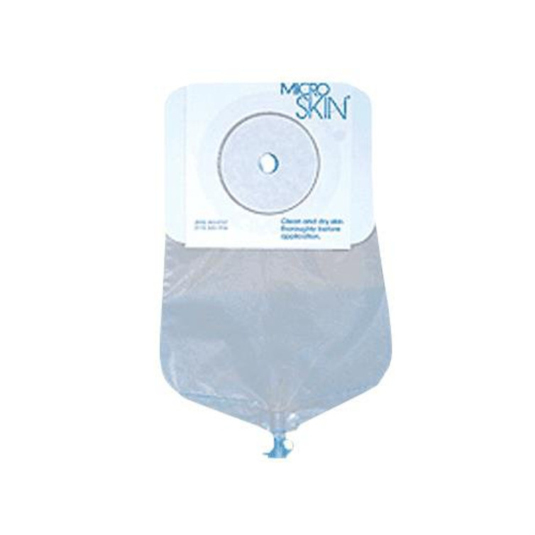 Urostomy Pouch MicroSkin One-Piece System 9 Inch Length 1-1/2 Inch Stoma Drainable Flat Trim to Fit 86300W Box/10