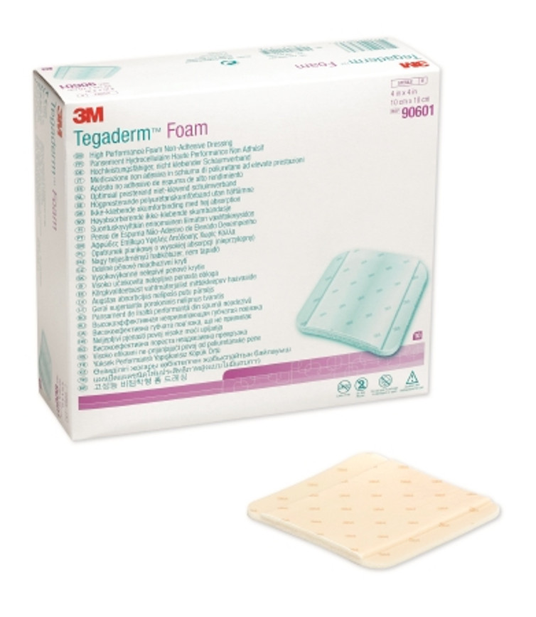 Foam Dressing 3M Tegaderm High Performance 4 X 4 Inch Square Non-Adhesive without Border Sterile 90601