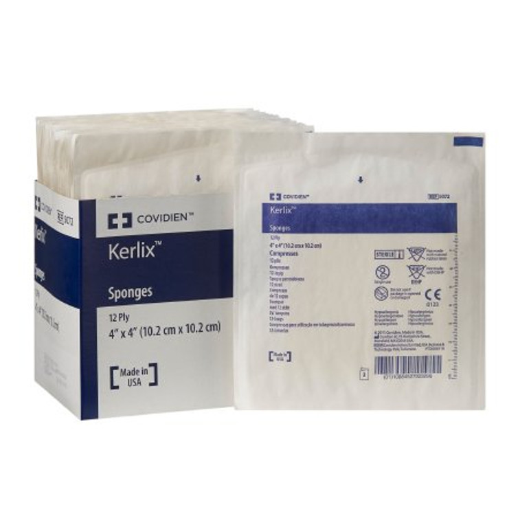 USP Type VII Fluff Dressing Kerlix Fluff Dried Woven Gauze 12-Ply 4 X 4 Inch Square Sterile 5072