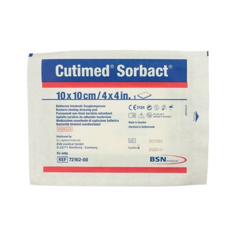 Antimicrobial Dressing Cutimed Sorbact 4 X 4 Inch 40 Count Pad Sterile 7216210