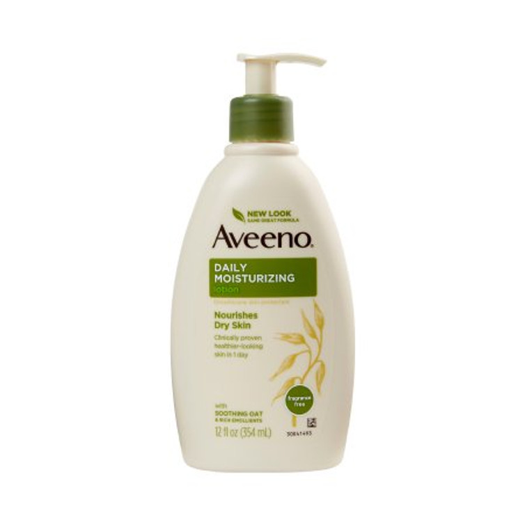 Hand and Body Moisturizer Aveeno 12 oz. Pump Bottle Unscented Lotion 10381370036002