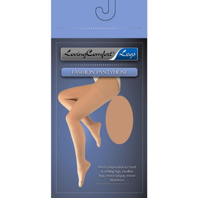 Compression Pantyhose Loving Comfort Waist High Medium Black Closed Toe 1659 BLA Q Each/1