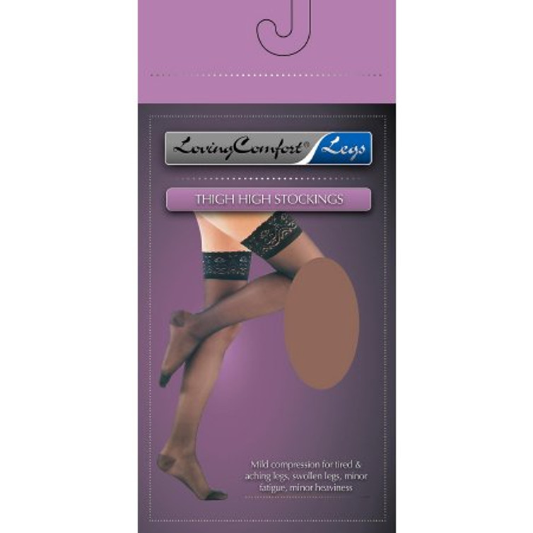 Compression Stocking Loving Comfort Thigh High Medium Beige Closed Toe 1671 BEI MD Each/1