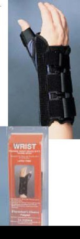 Wrist Brace with Thumb Spica Premier Aluminium / Foam / Nylon / Plastic / Polyester Left Hand Black X-Small 08144551 Each/1