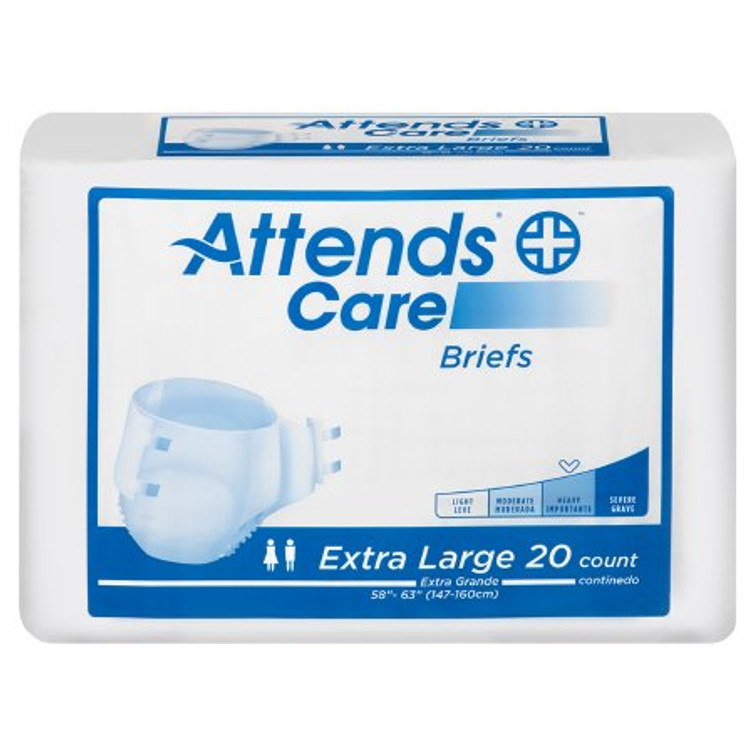 Unisex Adult Incontinence Brief Attends Care X-Large Disposable Moderate Absorbency BR40