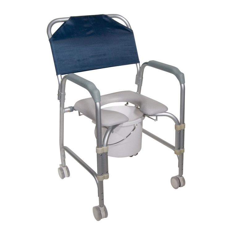 Commode / Shower Chair drive Fixed Arm Aluminum Frame 16 Inch Seat Width 11114KD-1 Each/1