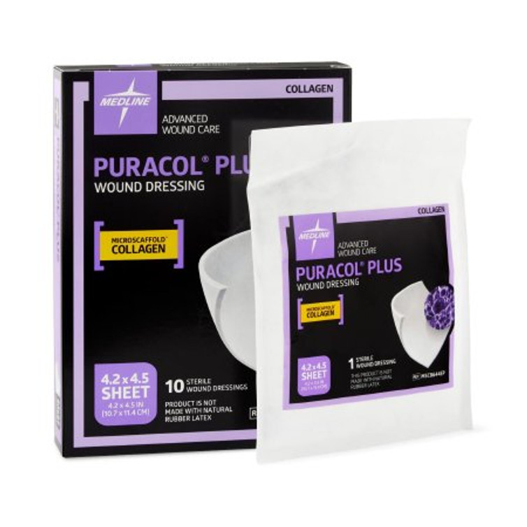 Collagen Dressing Puracol Plus Collagen 4-1/4 X 4-1/2 Inch 10 per Pack MSC8644EP