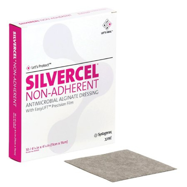 Silver Alginate Dressing Silvercel 4-1/2 X 4-1/2 Inch Square Sterile 900404