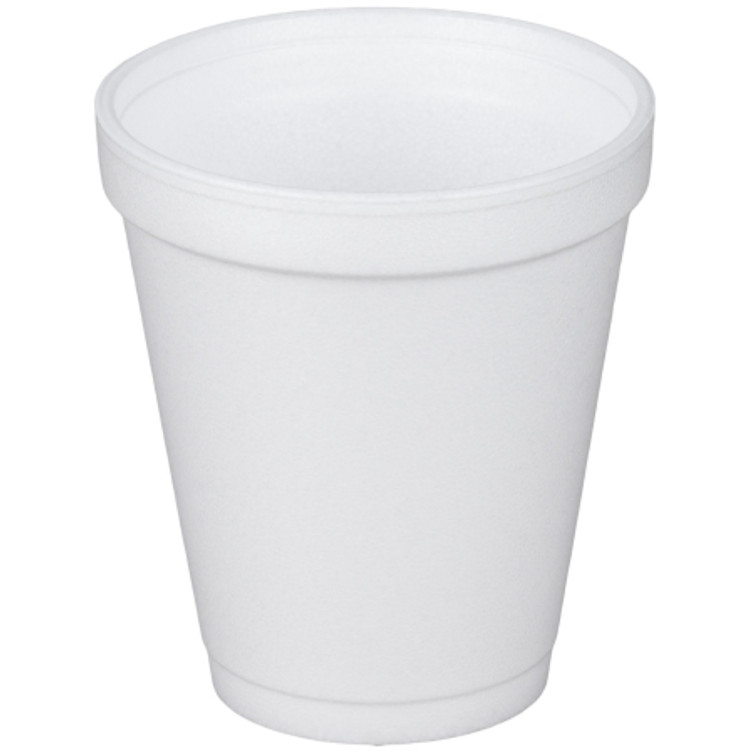 Drinking Cup Dart 8 oz. White Styrofoam Disposable 8J8 Case/40