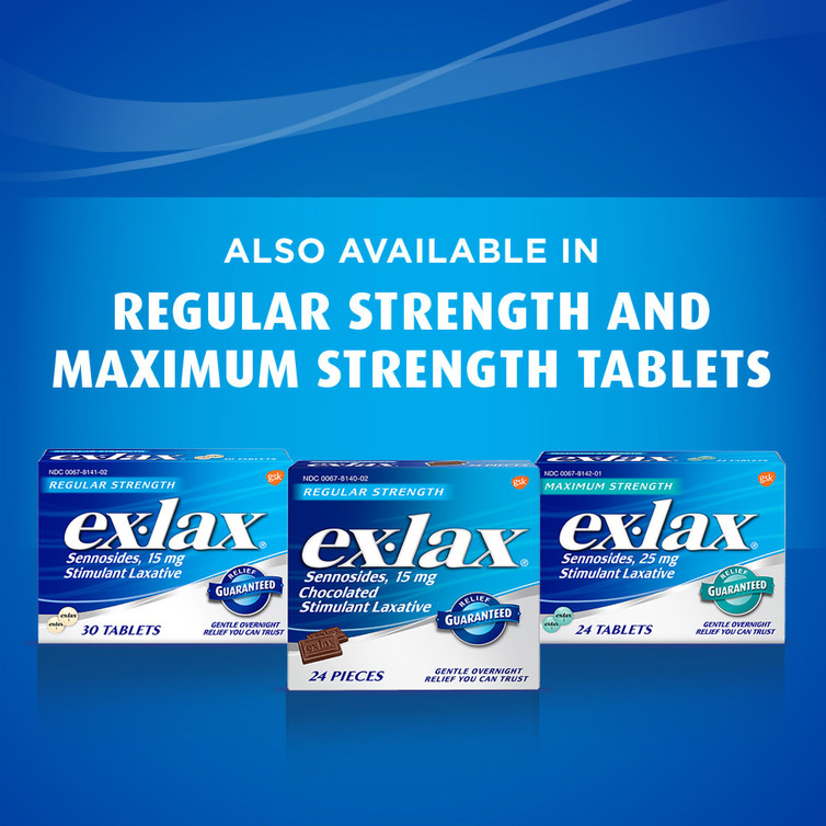 Laxative Ex-lax Chocolate Flavor Tablet 48 per Box 15 mg Strength Sennosides 00067000548 Box/1