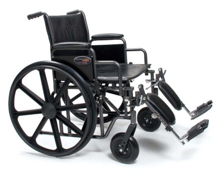 Bariatric Wheelchair Traveler HD Heavy Duty Dual Axle Full Length Arm Removable Arm Style Elevating Legrest Black Upholstery 24 Inch Seat Width 500 lbs. Weight Capacity 3G010550 Each/1