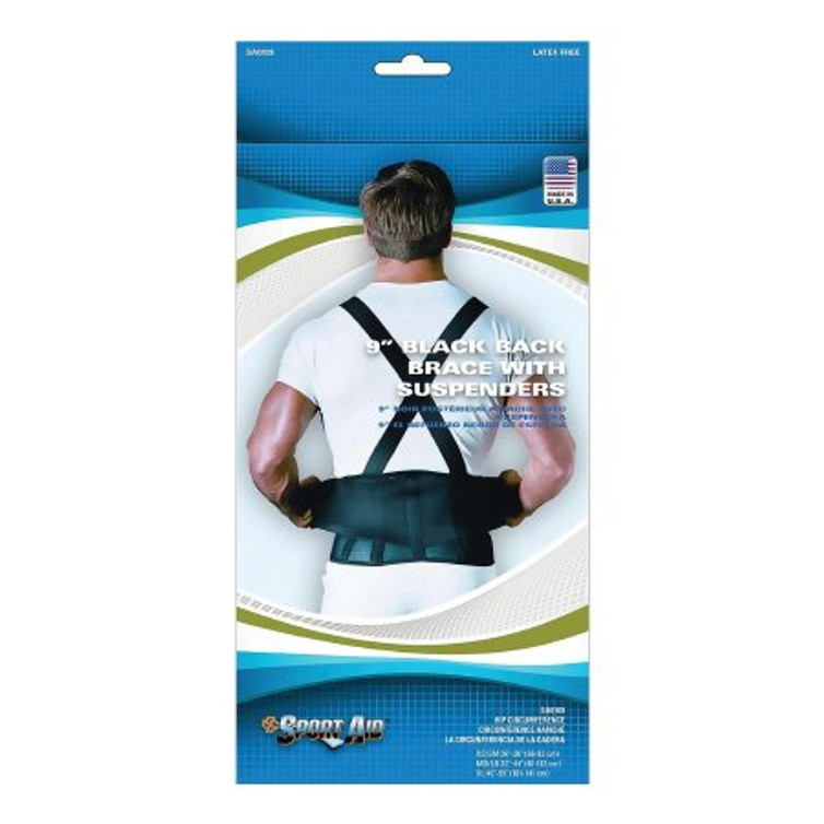 Back Support Belt Sport-Aid X-Small Hook and Loop Closure 26 Inch 9 Inch Adult SA0109 BLA X/S Each/1