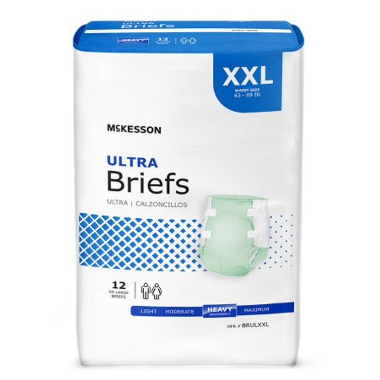 Unisex Adult Incontinence Brief McKesson Ultra 2X-Large Disposable Heavy Absorbency BRULXXL