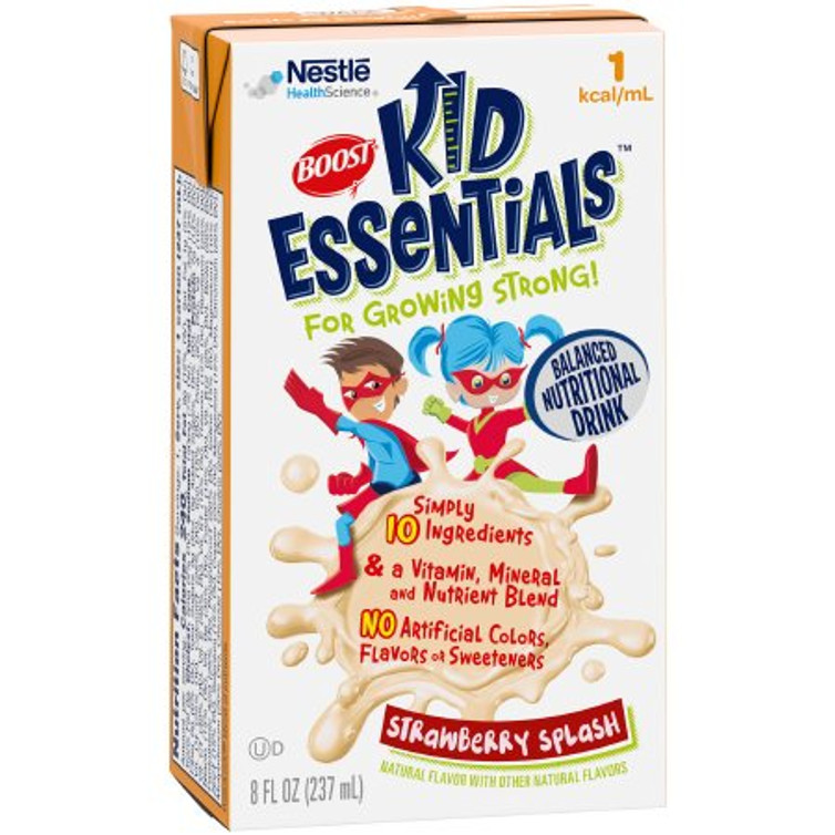 Pediatric Oral Supplement / Tube Feeding Formula Boost Kid Essentials 1.0 Strawberry Splash Flavor 8 oz. Carton Ready to Use 33530000