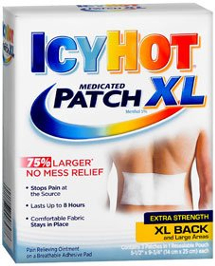 Topical Pain Relief Icy Hot 5% Strength Menthol Patch 3 per Box 41167008471 Box/3