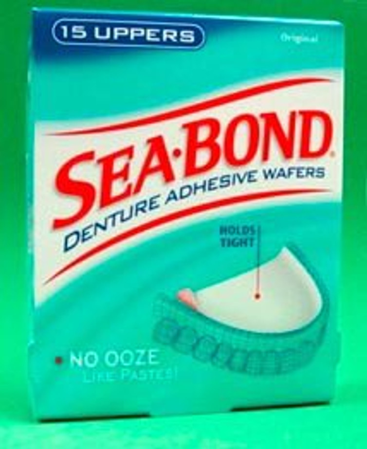 Denture Adhesive SeaBond Wafer 15 per Box 01150900162 Box/15