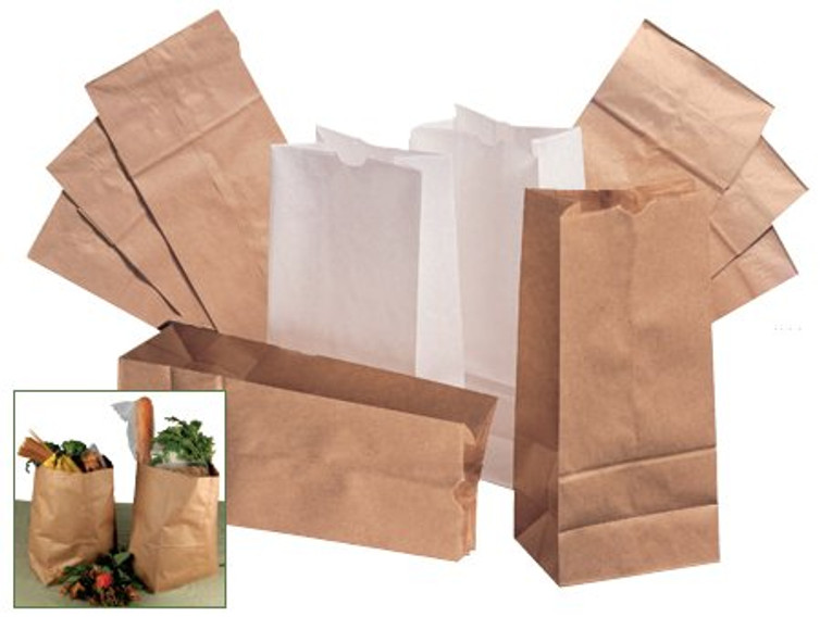 Grocery Bag General Brown Kraft Paper 8 BAGGK8500 Pack/500