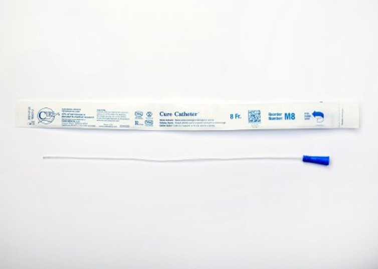 Urethral Catheter Cure Catheter Straight Tip Uncoated PVC 8 Fr. 16 Inch M8