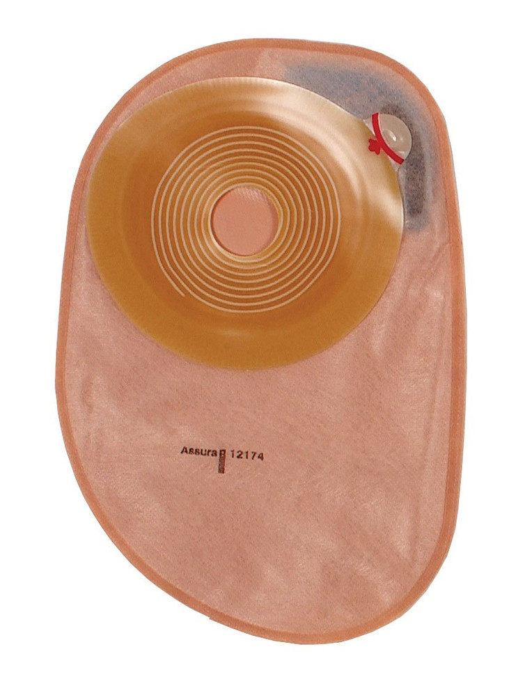 Filtered Ostomy Pouch Assura AC Two-Piece System 7 Inch Length Mini 2-3/4 Inch Stoma Closed End 14319 Box/30