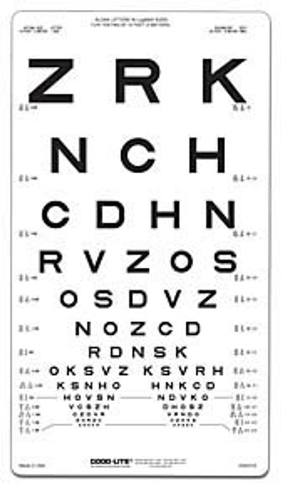 Eye Chart Good-Lite 10 Foot Measurement Acuity Test 800735 Each/1