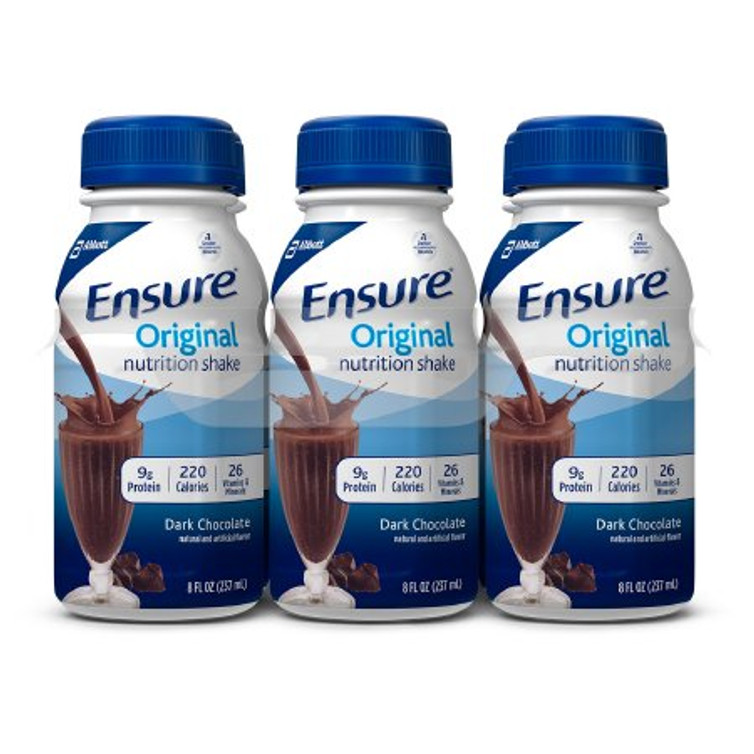 Oral Supplement Ensure Original Shake Rich Dark Chocolate Flavor Ready to Use 8 oz. Bottle 53806
