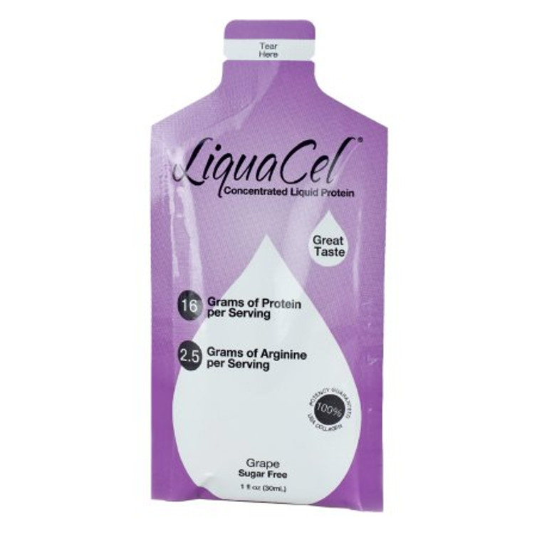 Oral Protein Supplement LiquaCel Grape Flavor Ready to Use 1 oz. Individual Packet GH95