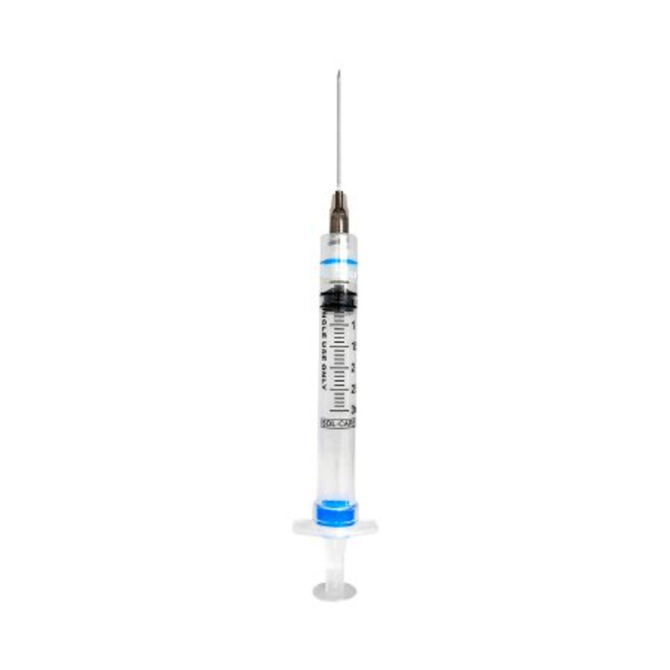 Syringe with Hypodermic Needle Sol-Care 3 mL 21 Gauge 1 Inch Detachable Needle Retractable Needle 100075IM Box/100