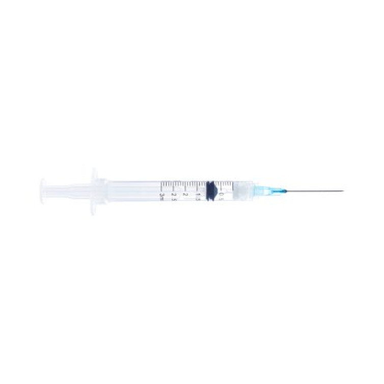 Syringe with Hypodermic Needle Sol-Care 3 mL 22 Gauge 1-1/2 Inch Detachable Needle Retractable Needle 100076IM Box/100