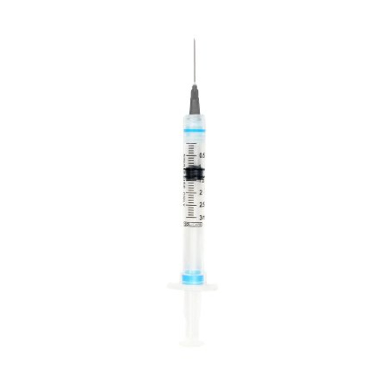 Syringe with Hypodermic Needle Sol-Care 3 mL 21 Gauge 1-1/2 Inch Detachable Needle Retractable Needle 100072IM Box/100