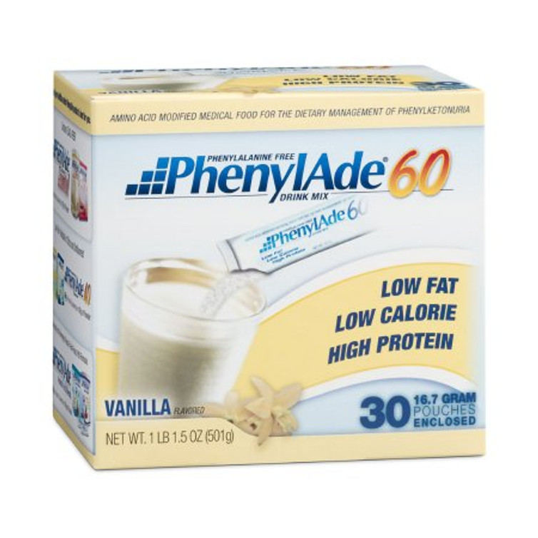PKU Oral Supplement PhenylAde 60 Vanilla Flavor 16.7 Gram Pouch Powder 119854