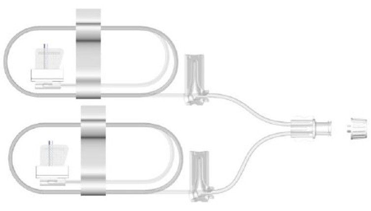 Subcutaneous Infusion Set Sub-Q 24 Gauge X 2 9 mm 36 Inch Tubing Without Port SUB-209-G24 Box/10
