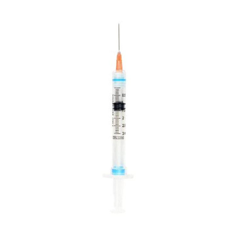 General Purpose Syringe Sol-Care 3 mL Individual Pack Luer Lock Tip Retractable Safety 120006IM Box/100