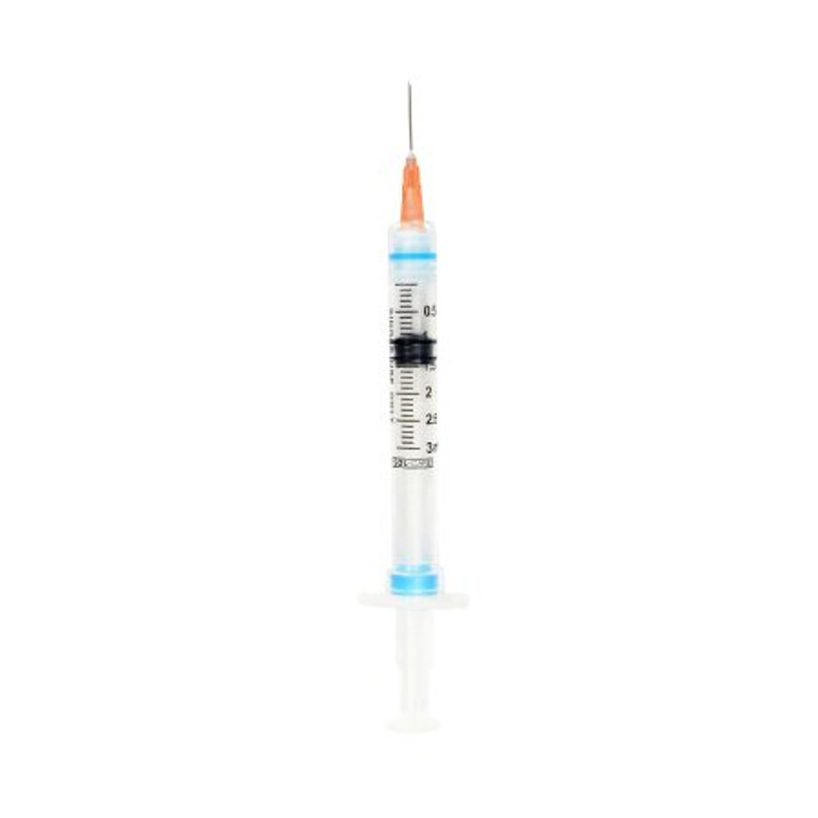 Syringe with Hypodermic Needle Sol-Care 3 mL 25 Gauge 1 Inch Detachable Needle Retractable Needle 100079IM Box/100