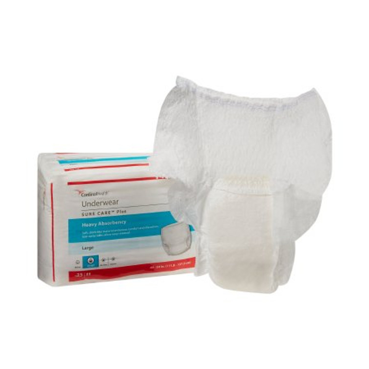 Unisex Adult Absorbent Underwear Sure Care Plus Pull On with Tear Away Seams Large Disposable Heavy Absorbency 1615R