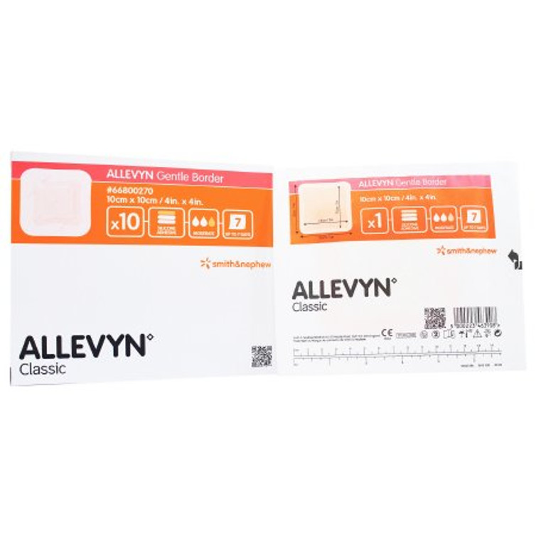 Silicone Foam Dressing Allevyn Gentle Border 4 X 4 Inch Square Silicone Gel Adhesive with Border Sterile 66800270