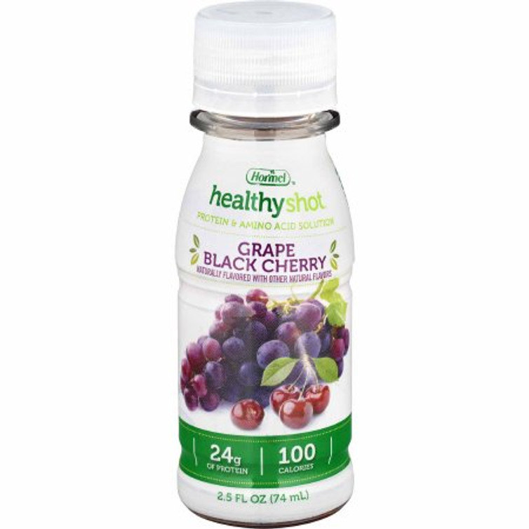 Oral Protein Supplement Healthy Shot Double Protein Grape Black Cherry Flavor Ready to Use 2.5 oz. Bottle 72853