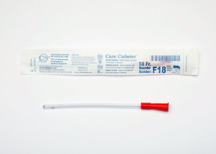 Urethral Catheter Cure Catheter Straight Tip Uncoated PVC 18 Fr. 6 Inch F18