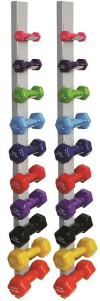 Dumbbell Set with Storage Rack 10 Piece Set with Wall Rack CanDo 1 lbs. / 2 lbs. / 3 lbs. / 4 lbs. / 5 lbs. 10-0564 Each/1