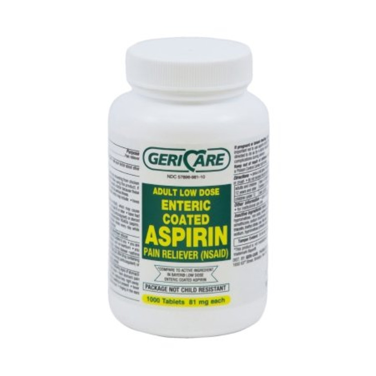 Pain Relief Geri-Care 81 mg Strength Aspirin Tablet 1 000 per Bottle 981-10